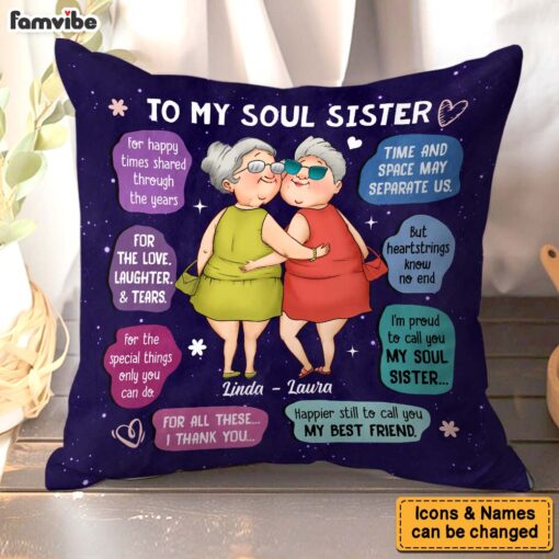 Personalized Gift For Friend I’m Proud To Call You My Soul Sister Pillow