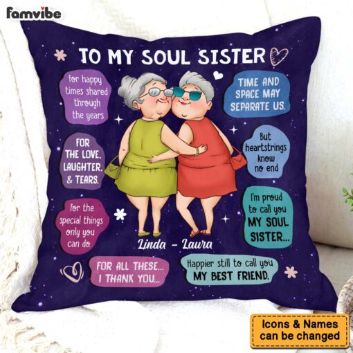 Personalized Gift For Friend I’m Proud To Call You My Soul Sister Pillow