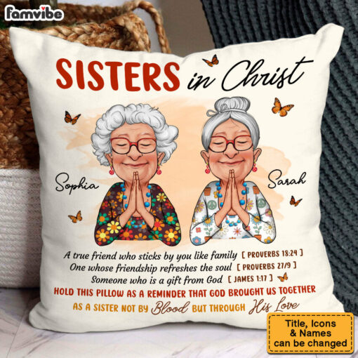 Personalized Gift For Friend Sister In Christ Pillow