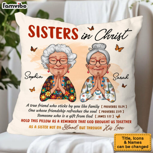 Personalized Gift For Friend Sister In Christ Pillow