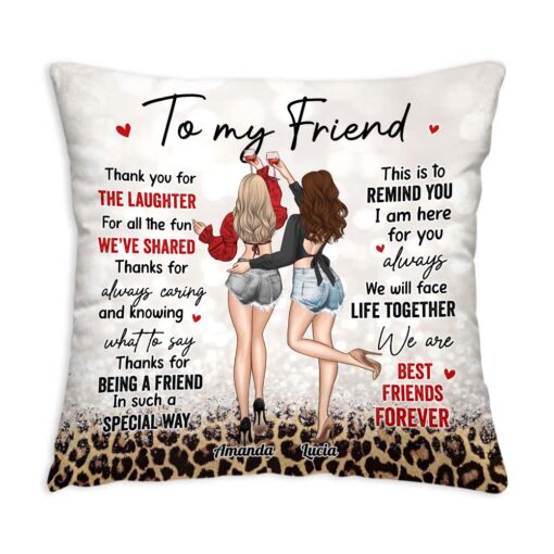 Personalized Gift For Friend Thank You For The Laughter Pillow