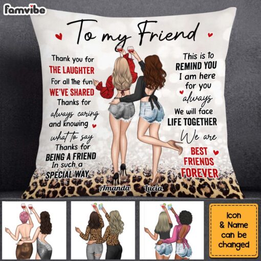 Personalized Gift For Friend Thank You For The Laughter Pillow