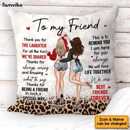 Personalized Gift For Friend Thank You For The Laughter Pillow