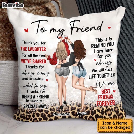 Personalized Gift For Friend Thank You For The Laughter Pillow