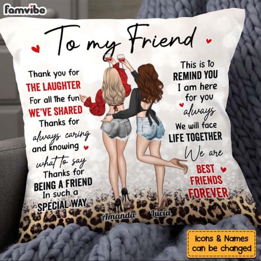 Personalized Gift For Friend Thank You For The Laughter Pillow