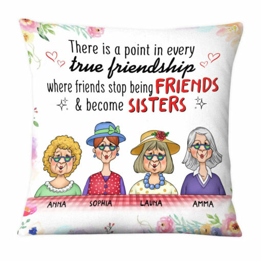 Personalized Gift For Friends Become Sisters Pillow