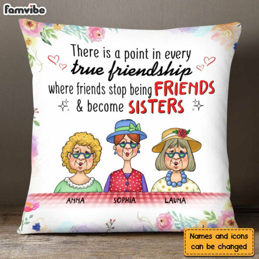 Personalized Gift For Friends Become Sisters Pillow