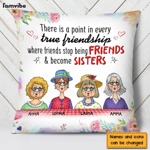 Personalized Gift For Friends Become Sisters Pillow