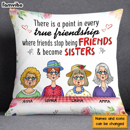 Personalized Gift For Friends Become Sisters Pillow