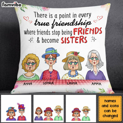 Personalized Gift For Friends Become Sisters Pillow