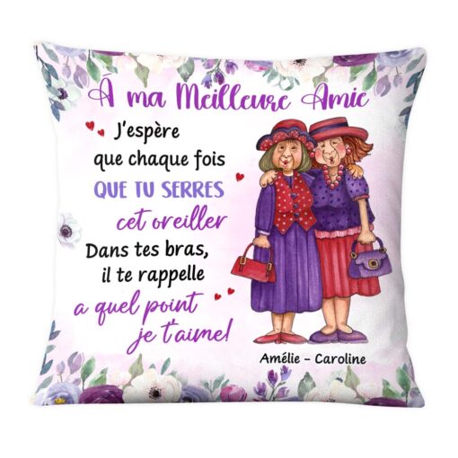 Personalized Gift For Friends French A Ma Meilleure Amie Pillow