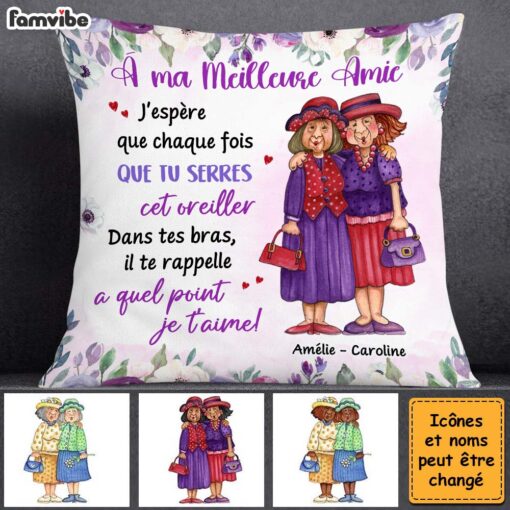 Personalized Gift For Friends French A Ma Meilleure Amie Pillow