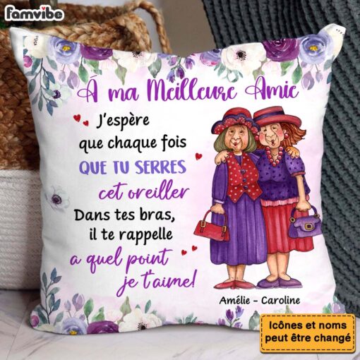 Personalized Gift For Friends French A Ma Meilleure Amie Pillow