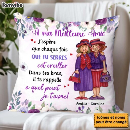 Personalized Gift For Friends French A Ma Meilleure Amie Pillow