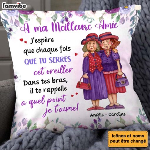 Personalized Gift For Friends French A Ma Meilleure Amie Pillow