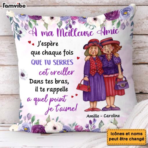 Personalized Gift For Friends French A Ma Meilleure Amie Pillow