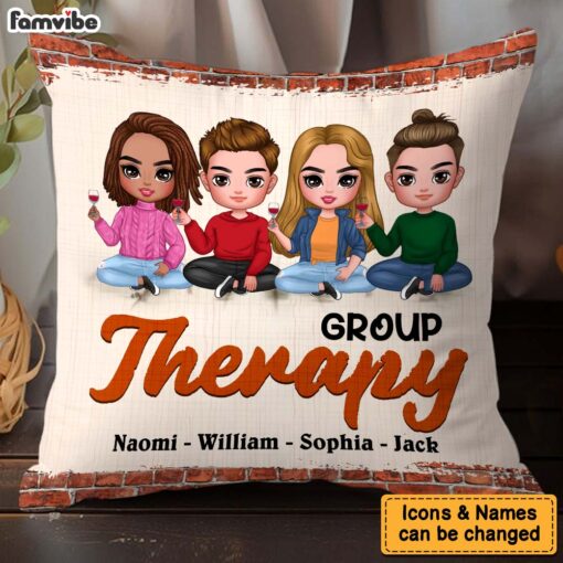 Personalized Gift For Friends Group Therapy Pillow