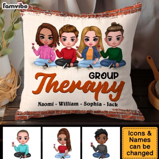 Personalized Gift For Friends Group Therapy Pillow