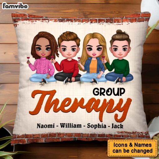 Personalized Gift For Friends Group Therapy Pillow