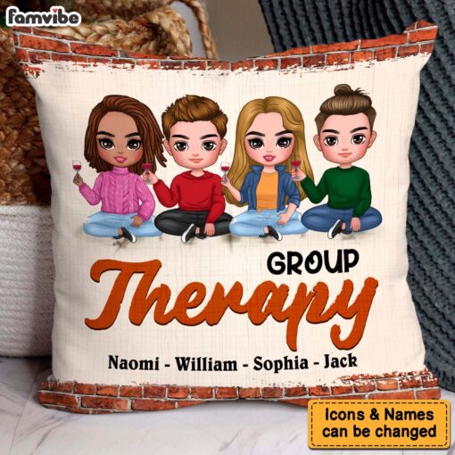 Personalized Gift For Friends Group Therapy Pillow