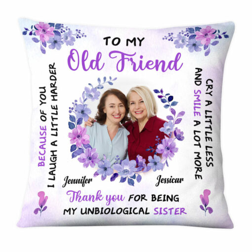 Personalized Gift For Friends Laugh A Little Harder Upload Photo Pillow