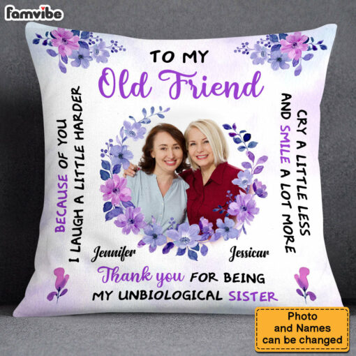 Personalized Gift For Friends Laugh A Little Harder Upload Photo Pillow