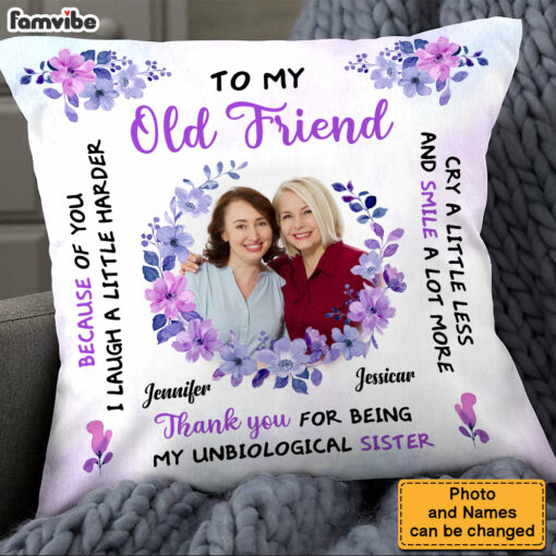 Personalized Gift For Friends Laugh A Little Harder Upload Photo Pillow