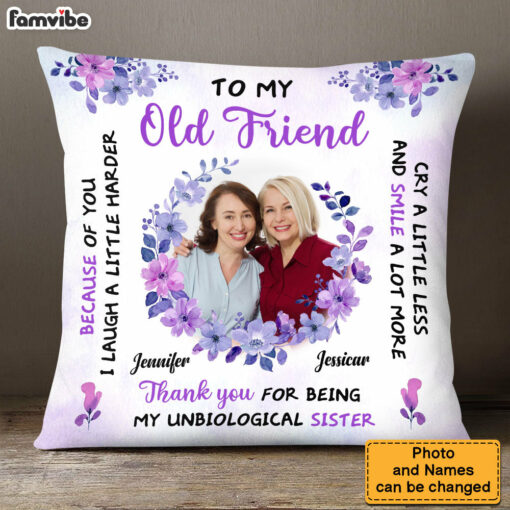 Personalized Gift For Friends Laugh A Little Harder Upload Photo Pillow