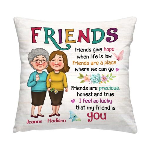 Personalized Gift For Friends Lucky That Me Friend Is You Pillow