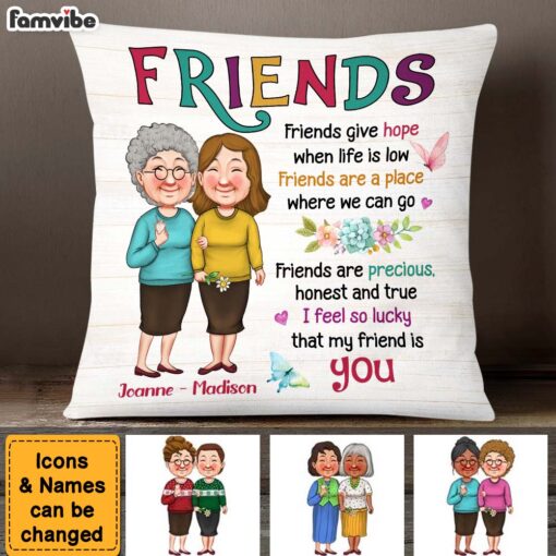 Personalized Gift For Friends Lucky That Me Friend Is You Pillow