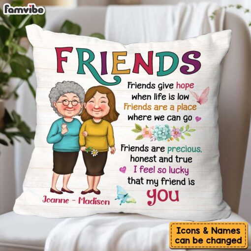 Personalized Gift For Friends Lucky That Me Friend Is You Pillow