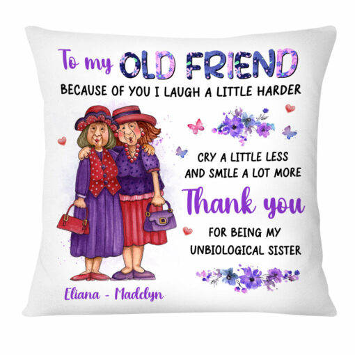 Personalized Gift For Friends My Unbiological Sister Pillow