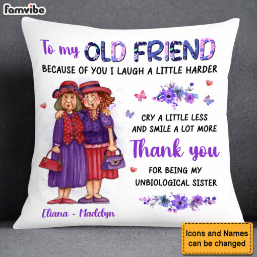 Personalized Gift For Friends My Unbiological Sister Pillow