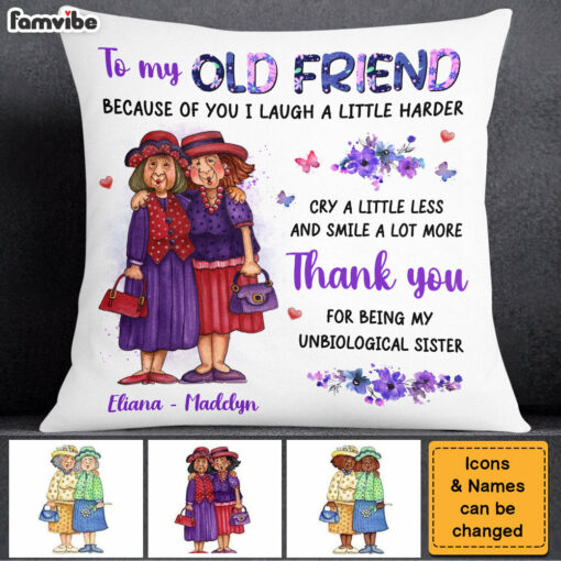 Personalized Gift For Friends My Unbiological Sister Pillow