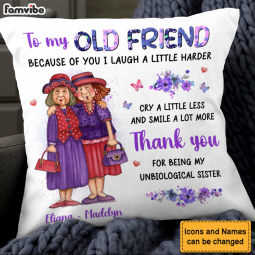 Personalized Gift For Friends My Unbiological Sister Pillow