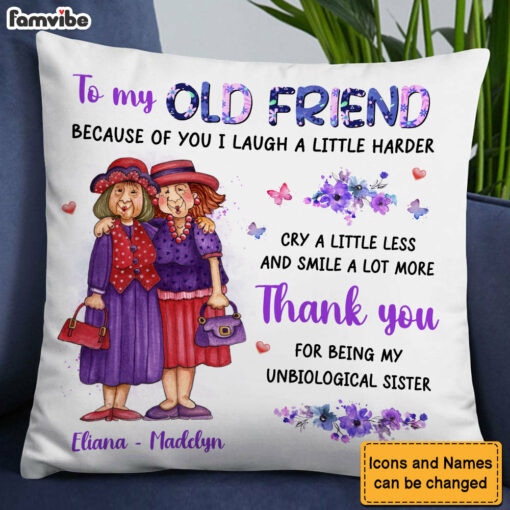 Personalized Gift For Friends My Unbiological Sister Pillow