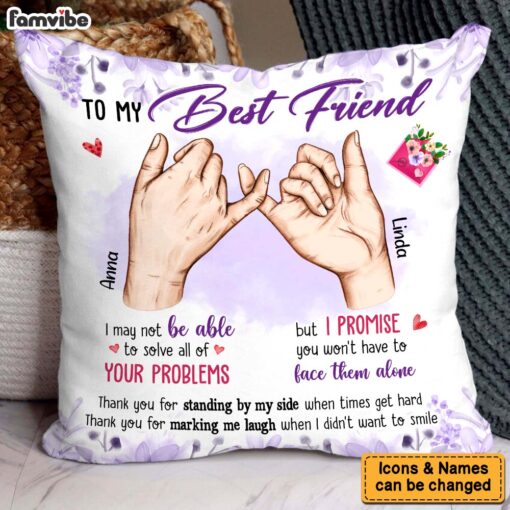 Personalized Gift For Friends Promise Hands Pillow