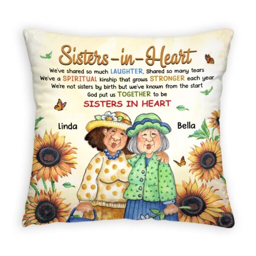 Personalized Gift For Friends Sister In Heart Pillow