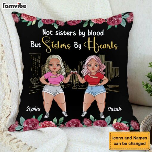 Personalized Gift For Friends Sisters By Hearts Pillow