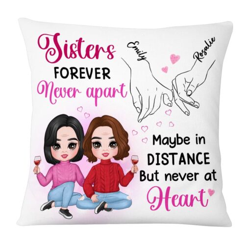 Personalized Gift For Friends Sisters Forever Promise Hands Pillow