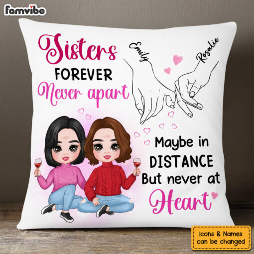 Personalized Gift For Friends Sisters Forever Promise Hands Pillow