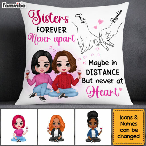 Personalized Gift For Friends Sisters Forever Promise Hands Pillow