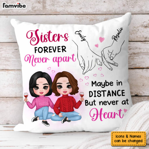 Personalized Gift For Friends Sisters Forever Promise Hands Pillow