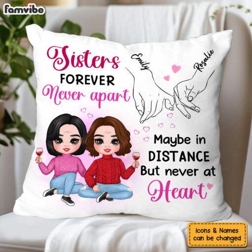 Personalized Gift For Friends Sisters Forever Promise Hands Pillow