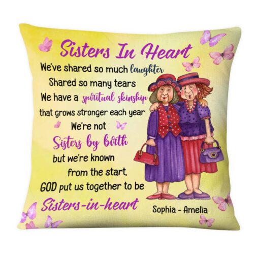 Personalized Gift For Friends Sisters In Heart Pillow