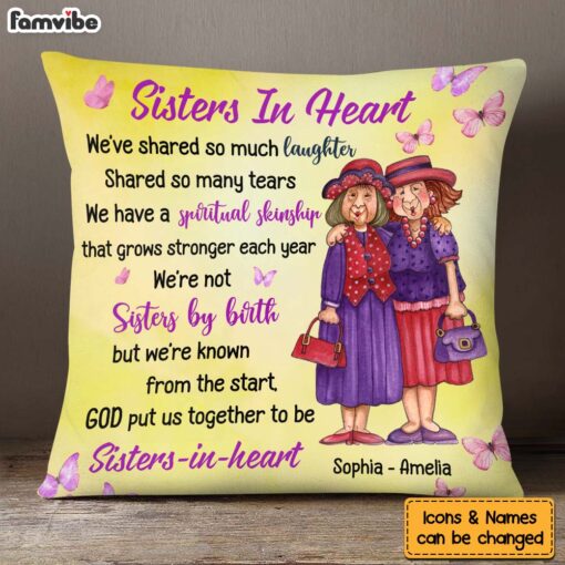 Personalized Gift For Friends Sisters In Heart Pillow