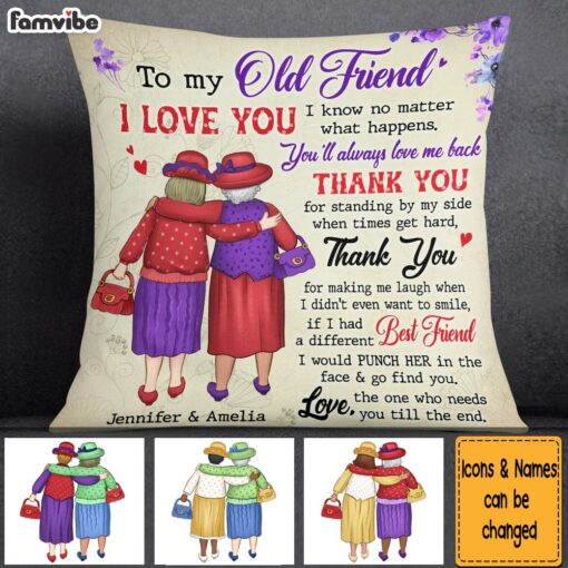 Personalized Gift For Friends Thank You For Standing By My Side Pillow