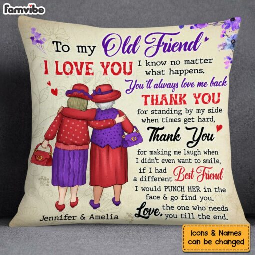 Personalized Gift For Friends Thank You For Standing By My Side Pillow