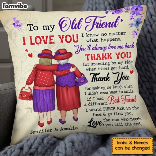 Personalized Gift For Friends Thank You For Standing By My Side Pillow