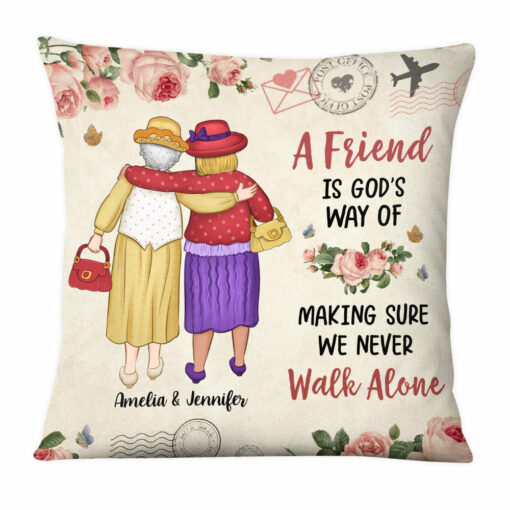 Personalized Gift For Friends We Never Walk Alone Pillow